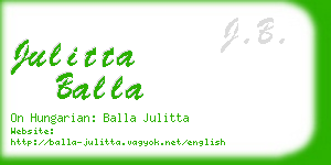 julitta balla business card